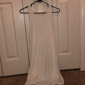 white flowy dress with flowers